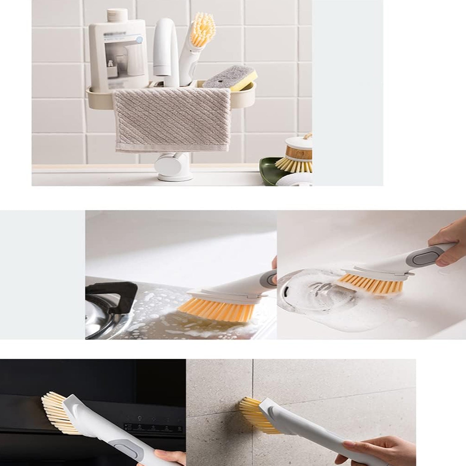5939 Cleaning Brushes Set, Scrub Brush Bathroom Brush, Long Handle Liquid Dispenser Pot Washing Brush 5939 Cleaning Brushes Set, Scrub Brush Bathroom Brush, Long Handle Liquid Dispenser Pot Washing Brush